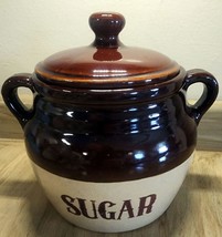 Vintage Monmouth Maple Leaf Canister with Lid Two Tone Crock Pottery Sugar READ - £19.03 GBP