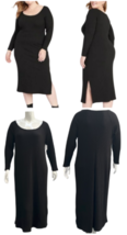 Old Navy Women&#39;s Fitted Rib Knit Sweater Midi Dress Black Size 3X NWT - $22.99