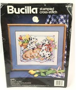 Bucilla Chums Kit Dalmation Puppies Yellow Cat New Cross Stitch 40638 Vt... - £37.88 GBP