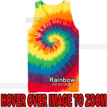 Mens Tie Dye Tank Top Rainbow Spiral Tye Die Sleeveless T-Shirt S-XL 2X, 3X, 4X - £9.98 GBP+