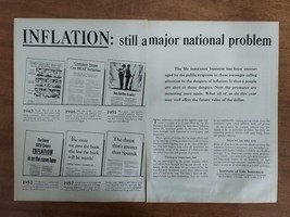Institute of Life Insurance Inflation 1958 Vintage Print Ad - $8.90