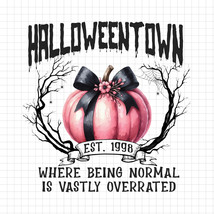 Retro Halloweentown Est 1998 PNG, Coquette Halloween, Coquette Bow Pumpkin PNG - $46.73 MXN
