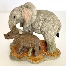 2009 Enesco Tuskers Elephant Rhino Best of Friends Figurine  CA06530 Exc... - $39.95