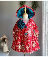 Girl Holiday Coat Dress. Floral Twill Fleece Lined Designer Overcoat. Si... - £30.82 GBP