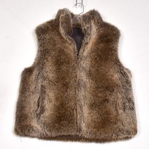 Blassport Women&#39;s Reversible Faux Fur Vest Full Zip 4 Pockets Size Medium - £13.39 GBP