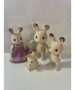 Sylvanian Families Calico Critters - White Rabbit Bunny Family Lot Of 4 - £13.03 GBP