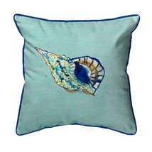 Betsy Drake Betsy&#39;s Conch Shell Extra Large 22 X 22 Indoor Outdoor Teal Pillow - £54.50 GBP