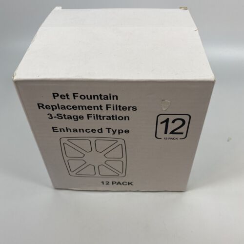Primary image for Pet Fountain Replacement Filters 3-Stage Filtration Enhanced Type 12 Pack Square