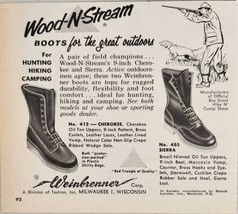 1960 Print Ad Weinbrenner Wood-N-Stream Outdoor Boots Milwaukee,Wisconsin - £11.31 GBP