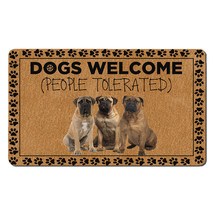 Funny Bullmastiff Dog Pet Lover Doormat People Tolerated Dogs Welcome Mat Gift - £31.60 GBP