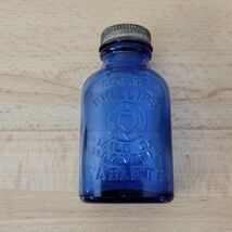 Vtg Milk of Magnesia Blue Glass Bottle Chas. H. Phillips ChemicalCo W/ca... - $8.90