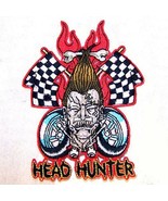 HEAD HUNTER RACING EMBRODIERED PATCH jacket biker P487 bikers novelty pa... - $3.88 CAD