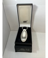 OPEN BOX MONTBLANC KEY RING #7779 WHITE LEATHER MATTE FINISHED STAINLESS... - $115.02 CAD