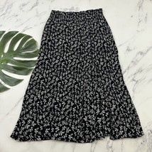 Lucy &amp; Yak Womens Midi Skirt Size L Black White Zig Zag Crinkle Slit Poc... - £21.78 GBP