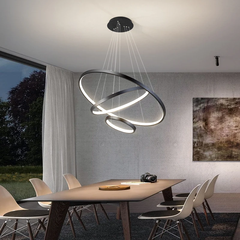Modern Led Ceiling Chandelier For Villa Living Bedroom Dining Room Wroug... - $170.29+