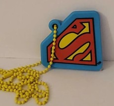 Justice League SUPERMAN FLASHLIGHT Keychain Keyring Basic Fun Necklace B... - £10.15 GBP