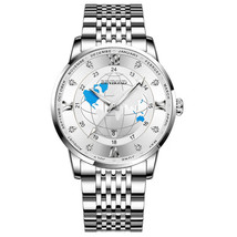 Men&#39;s Watch Creative Cool Large Dial Earth Starry Sky Butterfly Buckle Strap Qua - £28.77 GBP