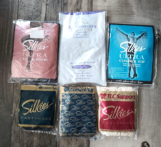 NEW Silkies Control Top Ultra Support Panty Hose 6 Pair Vintage LOT Size MEDIUM - £17.09 GBP