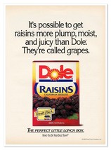 Dole Raisins Perfect Little Lunch Box Vintage 1992 Full-Page Print Magaz... - $9.70