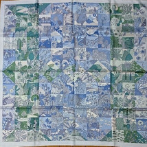Hermes Scarf Tout En Quilt By Cathy Latham 90 CM Silk Blue Carre 88.9cm - £533.21 GBP