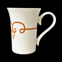 STARBUCKS Coffee Mug Cup Orange Geometric Scroll Design 10 OZ Big Handle 2014 - $4.88