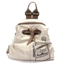 MANJIANGHONG Large Capacity Ladies Canvas Backpack Fashion Cotton and Linen Trav - £42.18 GBP