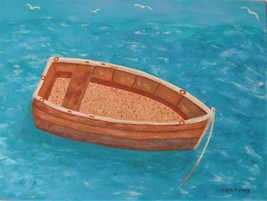 Painting Original Direct From Signed By Artist Collectible Art Boat Seas... - $89.69