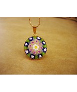 sterling glass star necklace / Millefiori see through paperweight pendan... - £67.16 GBP
