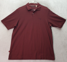 Tommy Bahama Polo Shirt Men Medium Burgundy Cotton Short Sleeve Slit Logo Collar - £15.90 GBP