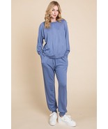 Super Lady Round Neck Raglan Sleeve Top and Pants Lounge Set - $41.10