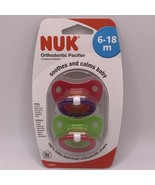 NUK Latex Orthodontic Pacifiers Size 6-18 m Blue Orange Green 2 Pacifiers - £18.45 GBP
