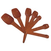 Vintage Tupperware Orange Nesting Measuring Spoon Set D Ring USA 7 Spoons - $443.69 MXN