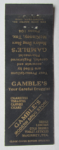 Gamble&#39;s Modern Drug Store - McKinney, Texas 20 Strike Matchbook Cover Match TX - £1.57 GBP