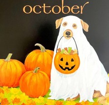 Retriever Ghost Halloween Pumpkin Dog Days Poster Calendar 14 x 11&quot; DWDDCal - $39.99