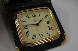 Seiko &amp; Westclox Folding Clocks Travel Portable Leather Case Decor Japan Taiwan - £27.05 GBP