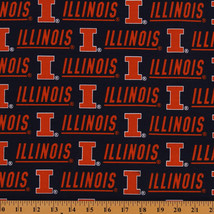 CottonBlend Twill University of Illinois Illini Twill Fabric Print ILL-250 - £25.57 GBP