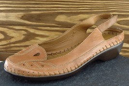 Easy Spirit Sz 9.5 M Brown Slingback Leather Women Sandals Derronas - £15.78 GBP