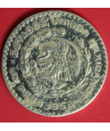 1958 Mexico Un 1 Peso .10 Silver Coin Morelos Estados Unidos Mexicanos G... - €12,27 EUR
