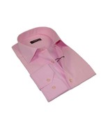 Men&#39;s Shirt By CASILA Turkey Cotton Blend Long Sleeves 502000-08 Solid Pink - $39.99