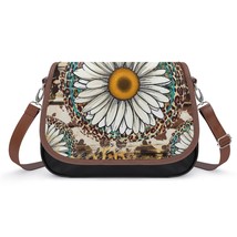 Mondxflaur Floral Retro Daisy Messenger Bag for Women PU Leather Crossbody Bag - £21.54 GBP