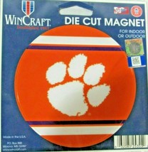 NCAA Clemson Tigers 4 inch Diameter Stripe Auto Magnet by WinCraft - £9.40 GBP