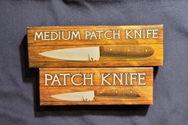 (2) Western Style Patch Knives  6.75&quot; &amp;  5.75&quot;  fixed blades with Leathe... - £8.88 GBP