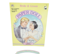 Vintage 1988 Golden Bride &amp; Groom Paper Doll Book Paper Dolls Unused Uncut - £18.72 GBP