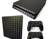 For PS4 Slim Console Skin &amp; 2 Controllers Black 3D Effect Vinyl Decal  - $12.97
