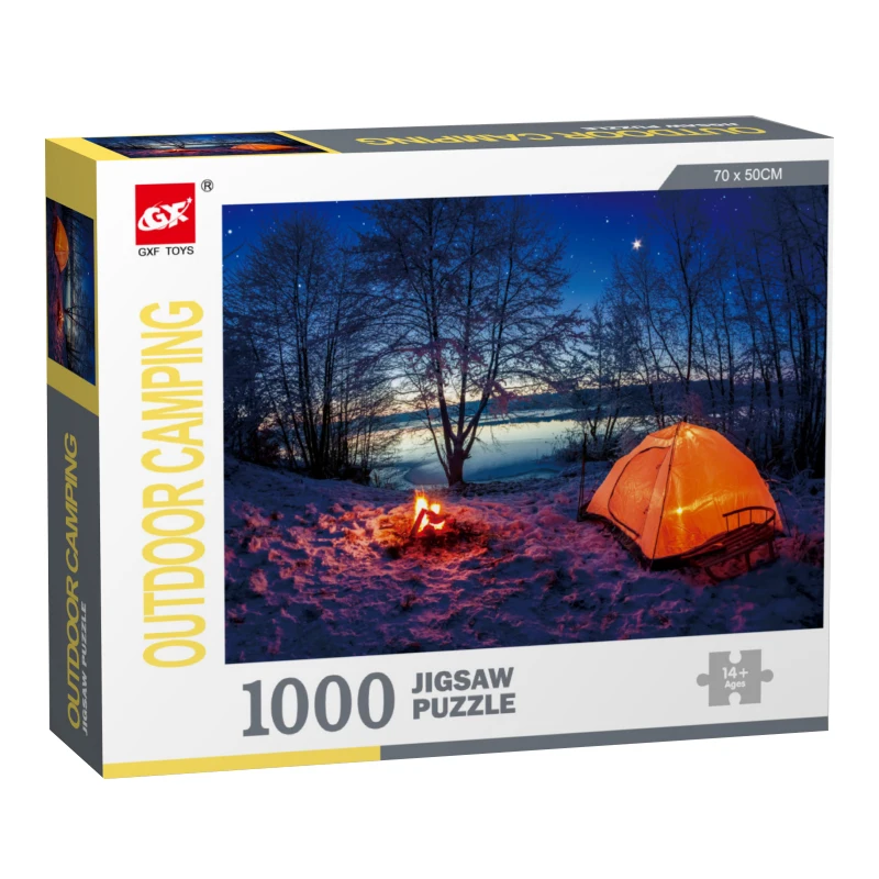 70*50cm Adult 1000 Pieces Jigsaw Puzzle Outdoor Camping Beautiful Landscape - £16.90 GBP
