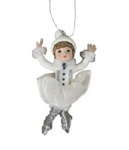 Kurt Adler Child Figure Skater with White Dress Christmas Ornament Nwt - £9.53 GBP