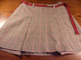 Old Navy Cosplay Plaid Skirt W/ Red Tie Belt Size 2 Si 729 - £13.33 GBP