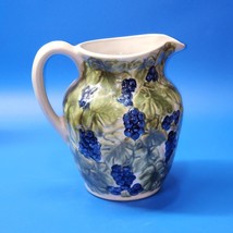 Vintage 1950s John B Taylor GRAPE &amp; VINE Pottery Stoneware Pitcher - SIGNED - $25.98