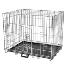 vidaXL Dog Crate Galvanized steel Galvanized steel and plastic M - $145.69