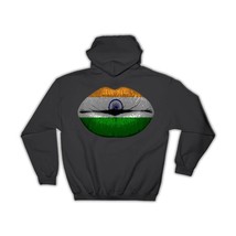 Lips Indian Flag : Gift Hoodie India Expat Country For Her Woman Feminine Women  - £28.30 GBP